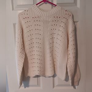 Jessica Simpson Crochet Cream Sweater. XS